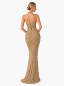Fashion Sequin Halter Neck Party Maxi Dress