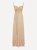 Sexy Shimmer Spaghetti Strap Pleated Midi Dress