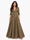 Retro Shirt-style Floor-length Maxi Dress