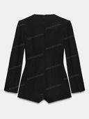 Minimalist Deep-V Tailored Blazer Romper