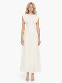 Elegant Sleeveless Ruched Chiffon Maxi Dress