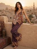 Printed Sling Top And Wide Leg Pants Set