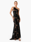Rose Flower Three-Dimensional Burnt Flower Maxi Dress