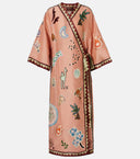 Bohemian Tribal Print Wrap Maxi Dress