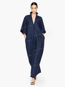 Elegant High-Neck Batwing Sleeve Maxi Dress
