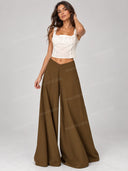 Casual Sleeveless Top & High Waist Wide Leg Pants Two Piece Set