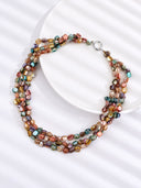 Multicolor Shell Beaded Layered Statement Necklace