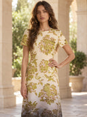 Feather Hem Midi Dress