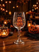 Halloween Witch Pumpkin Decorative Wine Glass