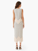 Elegant Polka Dot Fringed Asymmetrical Skirt Two-Piece Set