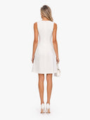 Elegant Floral Sleeveless Keyhole Mini Dress