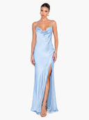 Elegant Draped Neckline Maxi Dress