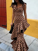 Brown Polka Dot Two-Piece Set