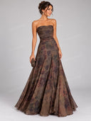 Retro Floral Print Sheer Cropped Shrug & Maxi Skirt Three Piece Set