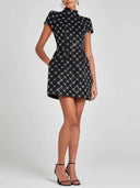 Rhinestone Embellished Prom Mini Dress