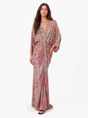Bohemian Kimono-Inspired Tie-Dye Print Waist-Tie Maxi Dress