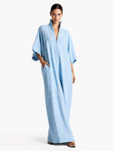 Elegant High-Neck Batwing Sleeve Maxi Dress