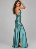 Elegant Halter Top & Drop Waist Maxi Skirt Two Piece Set