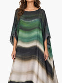 Elegant Gradient Print Kaftan Maxi Dress