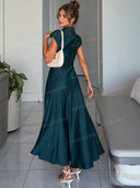 Elegant Sleeveless Mock Neck Maxi Dress