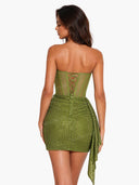 Elegant Strapless Corset Bodycon Mini Dress