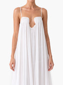 Fashion Flowy Chiffon Plunging Chest Cutout Slip Loose Maxi Dress