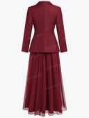 Tailored Blazer & Chiffon Maxi Dress Prom Set