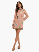 Fashionable Printed Linen Mini Dress