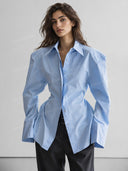 Structured Waist Tailored Button Down Shirt