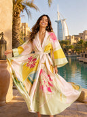 Exquisite Satin Floral Print Loose-fitting Maxi Dress