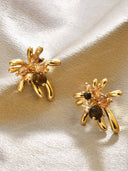 Vintage Gold Firework Statement Earrings