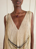 Elegant Abstract Print Ruched Maxi Dress