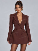Double Breasted Structured Blazer Mini Dress