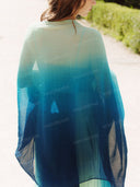Elegant Ombre Pleated Cami Maxi Dress with Shawl
