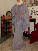 Pleated Cape Top & Satin Mermaid Maxi Skirt Two‑Piece Set