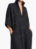 Elegant High-Neck Batwing Sleeve Maxi Dress