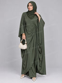 Elegant Ruched Batwing Top & Wide Leg Pants Set