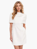Elegant Cape-Layered Mini Dress