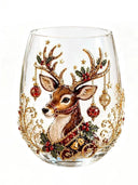 3D Christmas Party Atmosphere Drinking Glass