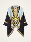 Retro Geometric Print Relaxed Top & Wide Leg Pants Set