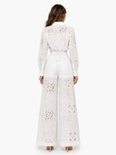 Elegant Eyelet Embroidered Wide-Leg Jumpsuit