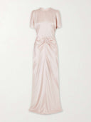 Satin Flutter Sleeve Dress