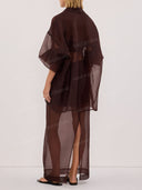 Sheer Organza Shirt & Skirt Two-Piece Set