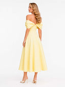 Elegant Off-the-shoulder Draped Maxi Dress