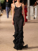 Sexy Layered Ruffle Chiffon Mermaid Maxi Dress