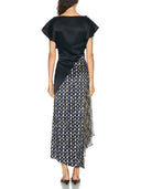 Elegant Floral Print Asymmetric Pleated Maxi Dress