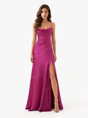 Sexy Elegant Satin Side High Slit Maxi Dress