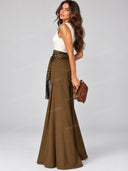Casual Sleeveless Top & High Waist Wide Leg Pants Two Piece Set