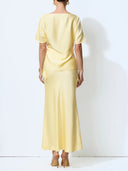 Elegant Draped Satin Lace-Trim Top Two-Piece Set