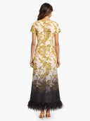 Feather Hem Midi Dress
